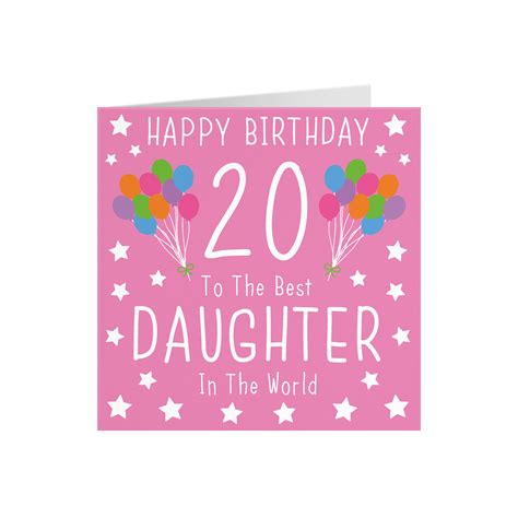 Daughter 20th Birthday Card Happy Birthday 20 to the - Etsy UK