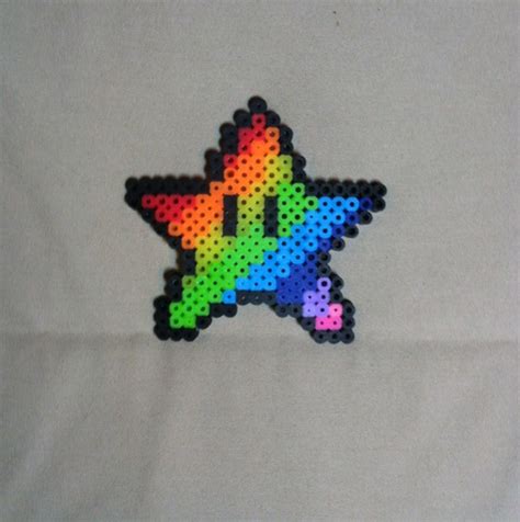 Items similar to Rainbow Perler Bead Mario Star on Etsy