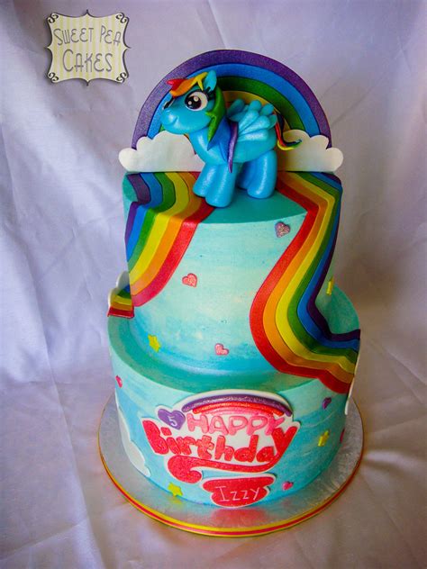 Rainbow Dash Birthday Cake | Two tier buttercream cake with … | Flickr