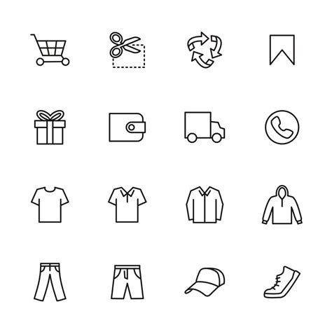 Set of Line Icons for Men's Casual Clothing 1181657 Vector Art at Vecteezy