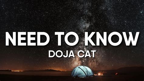 Doja Cat - Need To Know (Lyrics) - YouTube