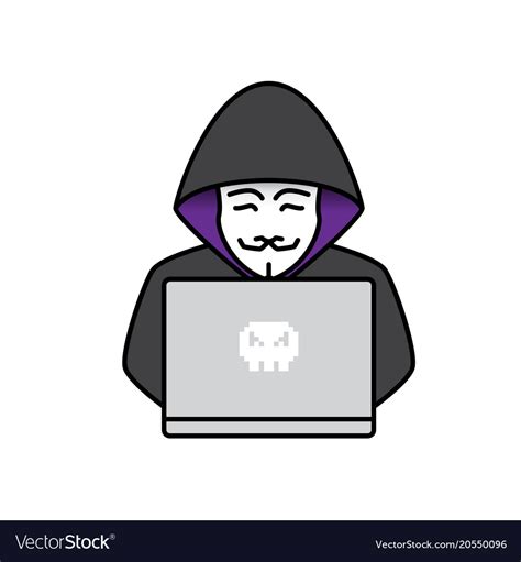 Icon of hacker Royalty Free Vector Image - VectorStock