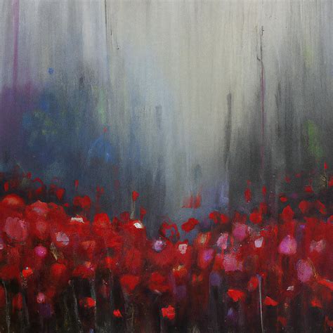 Red Poppy Flowers Field Painting by StellArt Studio - Fine Art America