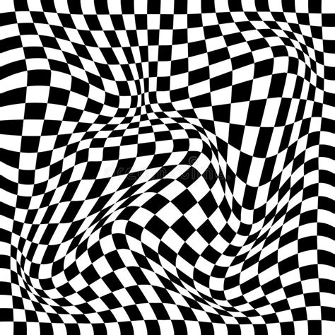 Distorted Checkered Optical Illusion Stock Vector - Illustration of ...