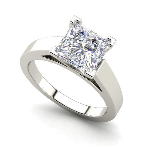 Cathedral 1 Carat VS1 H Princess Cut Diamond Engagement Ring