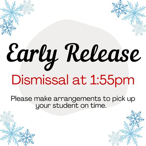 Early Dismissal at 1:55pm — Patterson PTSO