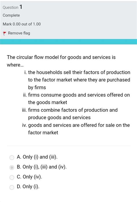 Solved The circular flow model for goods and services is | Chegg.com