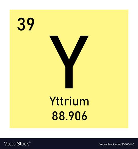 Yttrium chemical symbol Royalty Free Vector Image