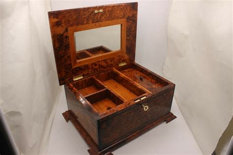 Big Wooden Jewelry Box With Mirror,large Jewelry Box With Two Storage ...