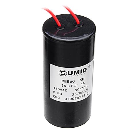 New CBB60 35uF 450VAC 50/60HZ Wired Motor Run Capacitor Washing Machine ...