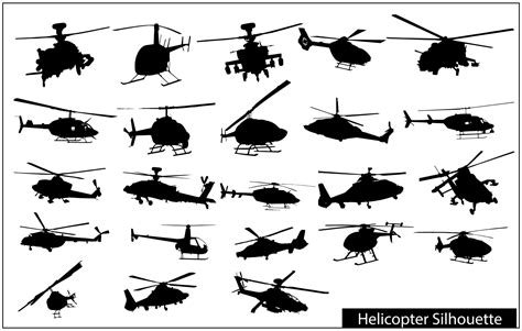 Vector helicopter detailed silhouettes collection 15707107 Vector Art ...