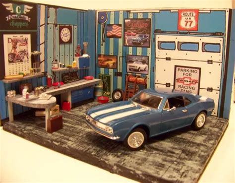 1/24 SCALE CAMARO Garage Mancave Diorama With 1967 Camaro Diecast $99.95 - PicClick