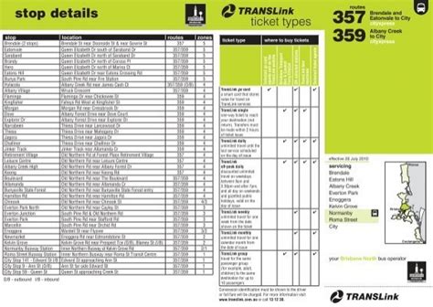 Route 357, 359 timetable - TransLink