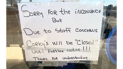 Corky & Lenny's closes its doors: Sign on front door says closed 'until further notice' due to ...