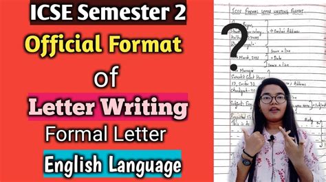 Format Of Formal Letter Icse Class 10 - Image to u