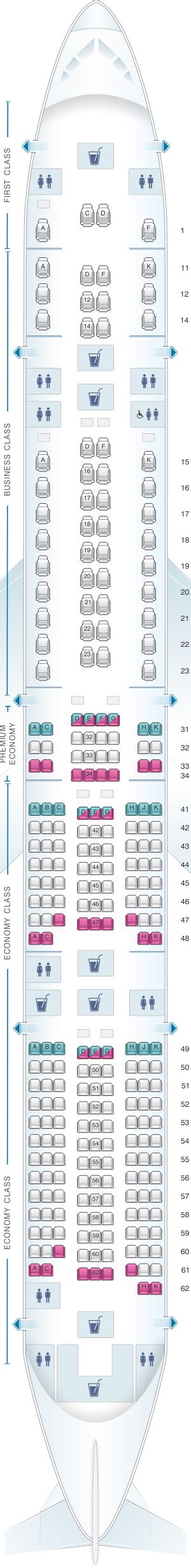 Seat Map Singapore Airlines Boeing B777 300ER four class | SeatMaestro