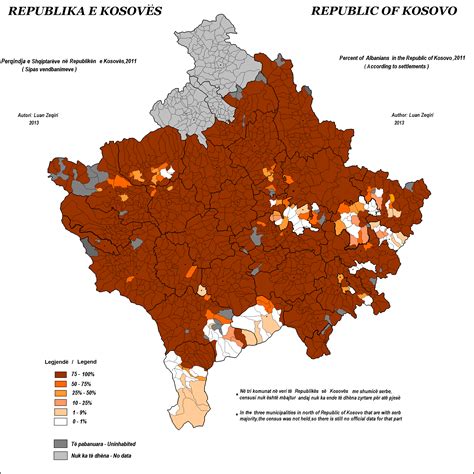 Albanians in Kosovo [2560 x 2560] | Infographic map, Kosovo, Language map