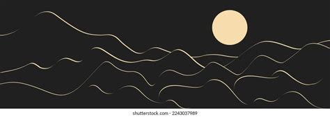 Minimalist Abstract Art Landscape Mountain Sunrise Stock Vector (Royalty Free) 2243037989 ...