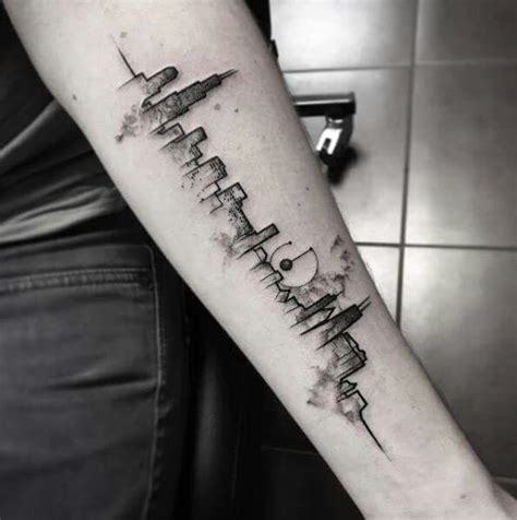 City skyline tattoo | Nghệ sĩ xăm hình, Hình xăm cánh tay, Xăm