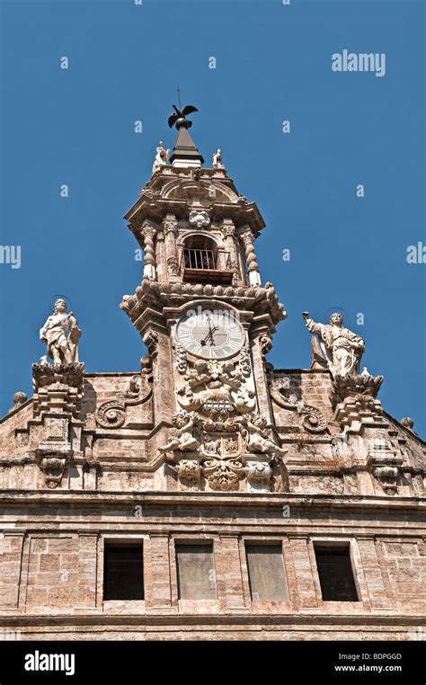 A clock tower in Valencia, Spain Stock Photo - Alamy