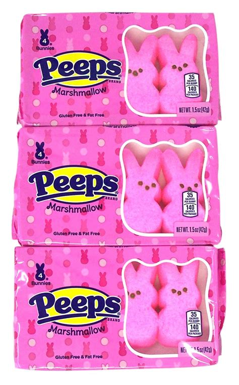 Pink Bunny Shaped Peep Marshmallows, 1.5 Ounce, Pack of 3 - Walmart.com