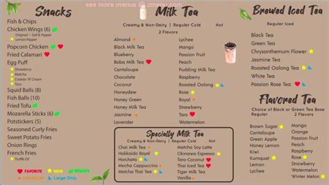 Menu at Boba Tea House cafe, Elk Grove