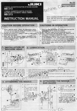 Juki DDL-5550N-7, DDL550-7 Instructions Manual -DDL5550N-7