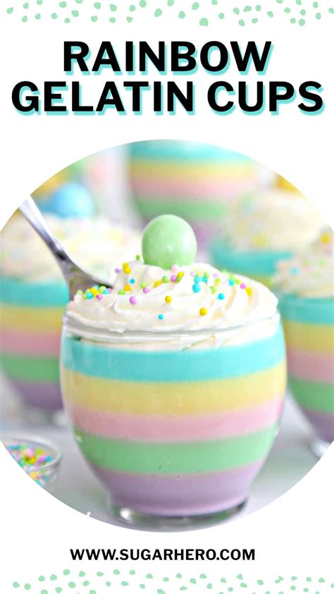 Pastel Rainbow Gelatin Cups - SugarHero