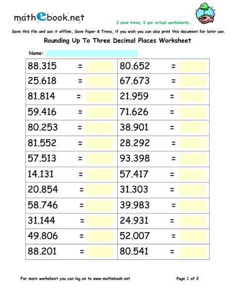 Grade 5 Maths Rounding Off Worksheets