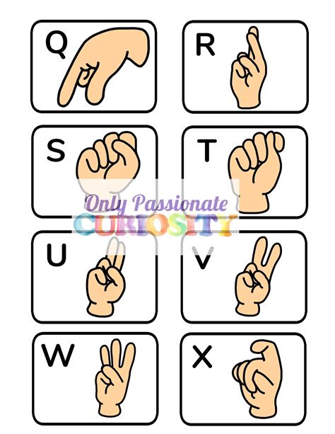 Sign Language Alphabet Flash Cards and Matching Game - Only Passionate ...