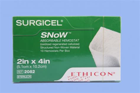 Ethicon Endo Surgery, 2082, Surgicel SNoW Absorbable Hemostat: 2" x 4" - eSutures