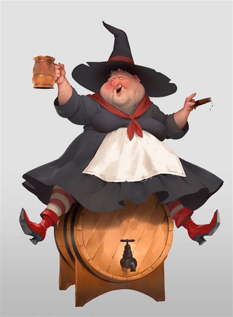 ArtStation - Nanny Ogg, Rob Lopatto | Cartoon witch, Halloween illustration, Witch pictures