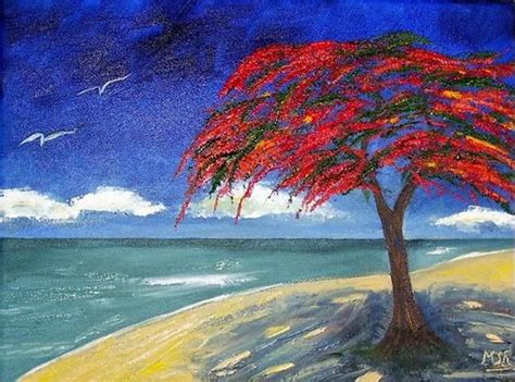 Cuban Landscape Paintings | Inspiration for this piece came from the Royal Poinciana tree in ...