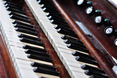 An old pipe organ keyboard stock photo. Image of bass - 13761846