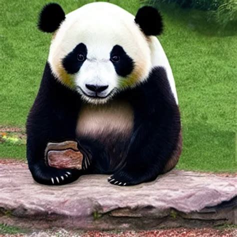 A cute giant panda, full body like, Addams, Charles | Stable Diffusion ...