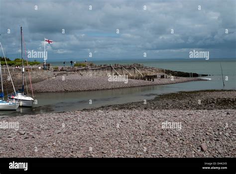 Beach scene at Porlock Weir in Somerset Stock Photo - Alamy