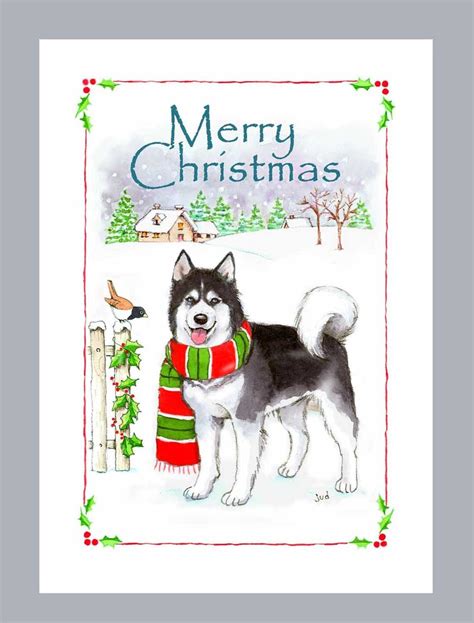 Siberian Husky Christmas Cards - Etsy