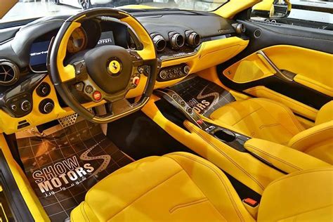 ferrari F12 yellow and black interior custom Car Interior Design, Luxury Car Interior, Luxury ...