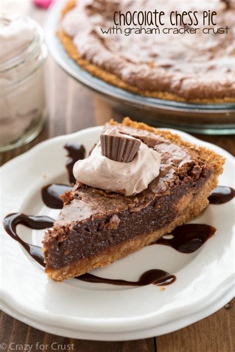 Chocolate Chess Pie with graham cracker crust - Crazy for Crust