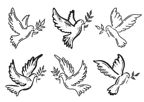 Dove of peace hand drawn illustration. 7463775 Vector Art at Vecteezy