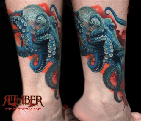 Realistic Octopus Tattoo by Rember, Dark Age Tattoo Studio : Tattoos