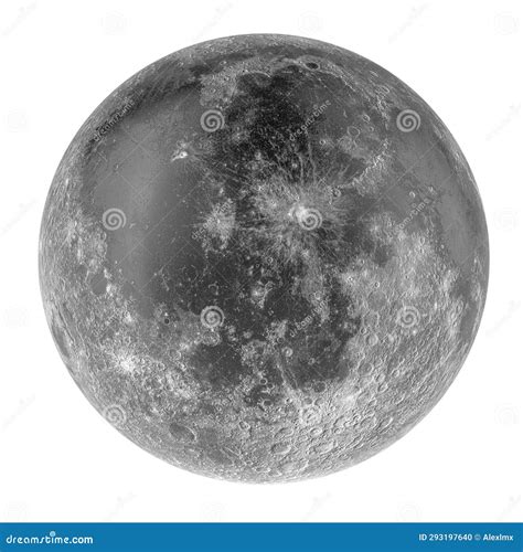 Moon with Realistic Texture Map, 3D Rendering Stock Illustration - Illustration of terrae ...