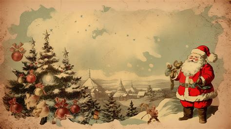 Papel De Parede Vintage De Fundo De Natal Papai Noel 1, Foto De Natal ...