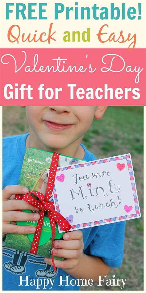 Easy Valentine's Day Gift for Teachers - FREE Printable! - Happy Home Fairy