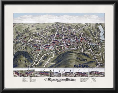 Rockville CT 1877 Restored Map | Vintage City Maps