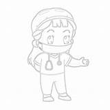 Printable Cute Doctor With Stethoscope Coloring Page  Mimi Panda sketch template