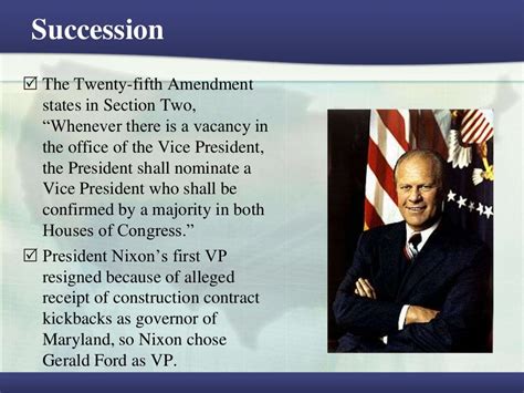 Succession The Twenty-fifth Amendment