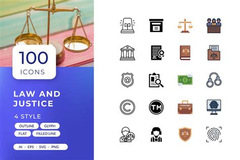 Law and Justice Icons, Graphics - Envato Elements