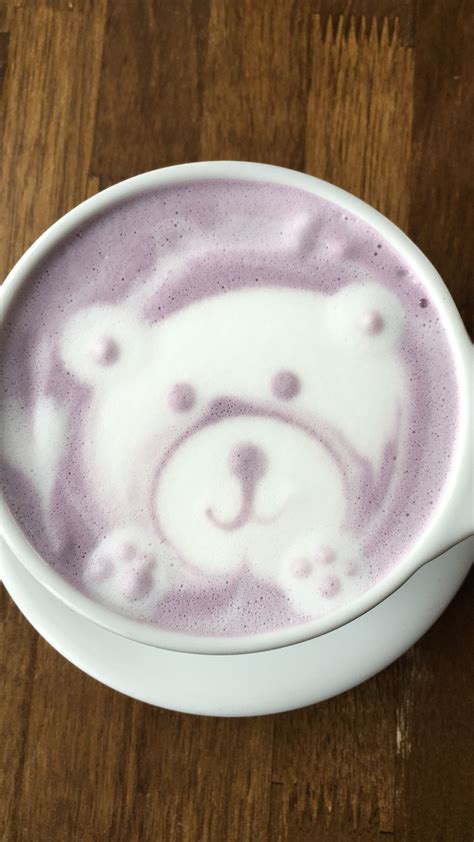 Taro latte 🐻 | Soft purple, Latte, Tableware