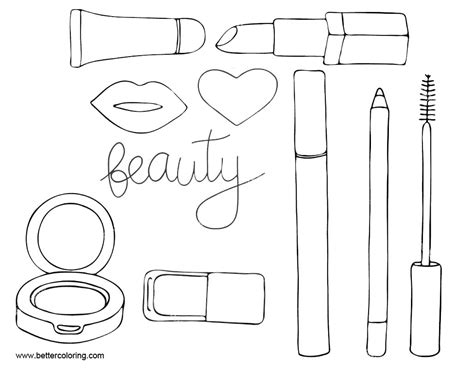 Makeup Coloring Pages Tools - Free Printable Coloring Pages